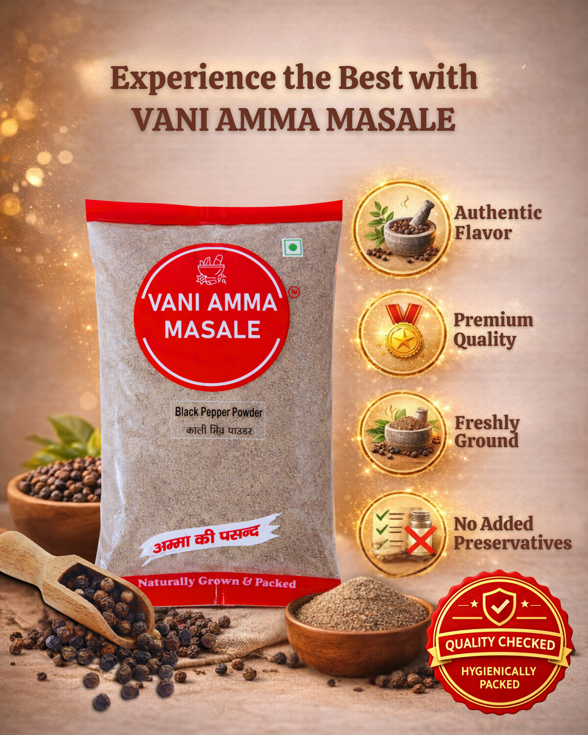 Premium Black Pepper Powder – Bold, Aromatic & Exceptionally Pure - Vani Amma Masale - Image 2