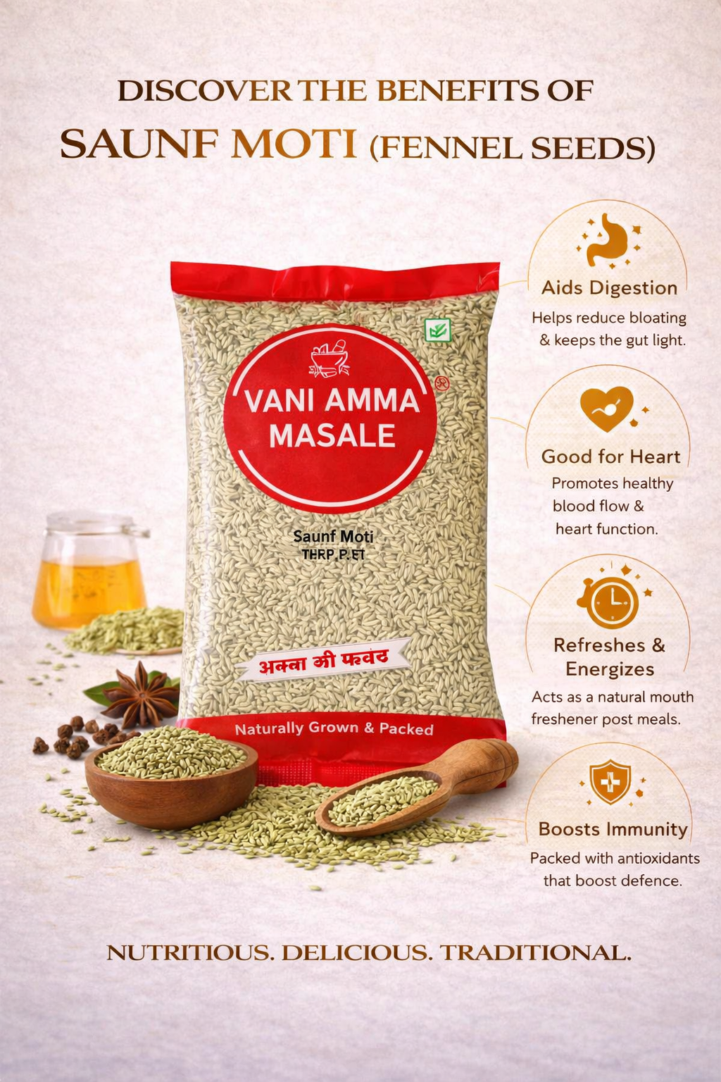 Premium Saunf Barik – Finely Aromatic, Pure & Perfectly Balanced -Vani Amma Masale - Image 2